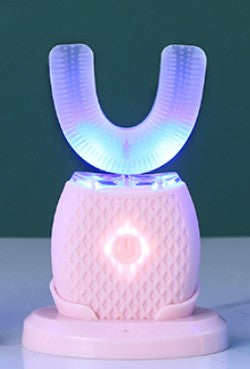 U Shape Cold Light Automatic Toothbrush - Pink_0