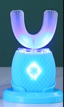 U Shape Cold Light Automatic Toothbrush - Blue_0