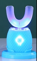 U Shape Cold Light Automatic Toothbrush - Blue_0
